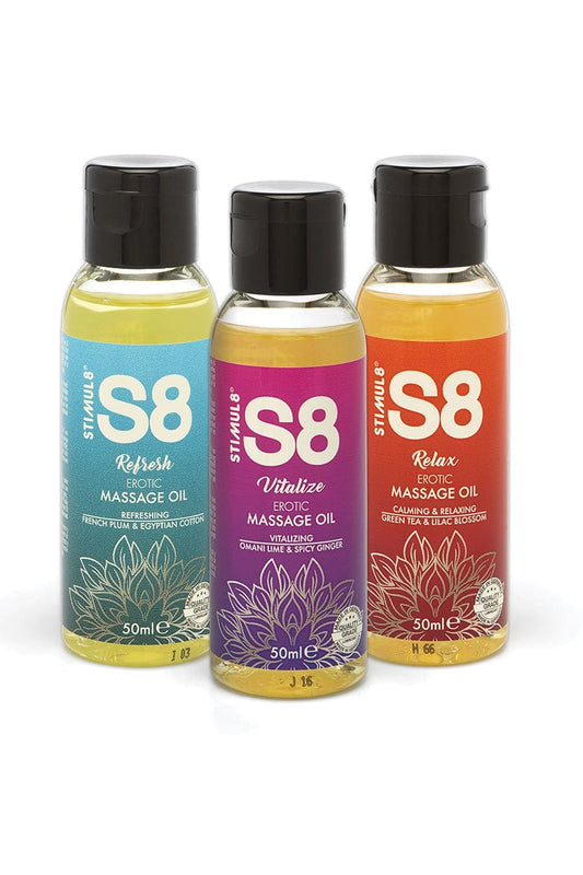 Coffret de 3 huiles de massage érotique 3x50ml - S8