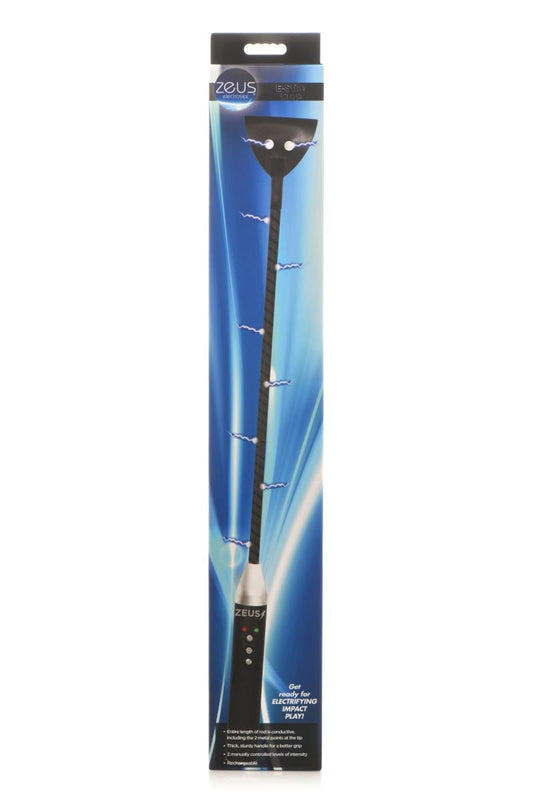 Cravache noire à Électro-Stimulation - Zeus Electrosex