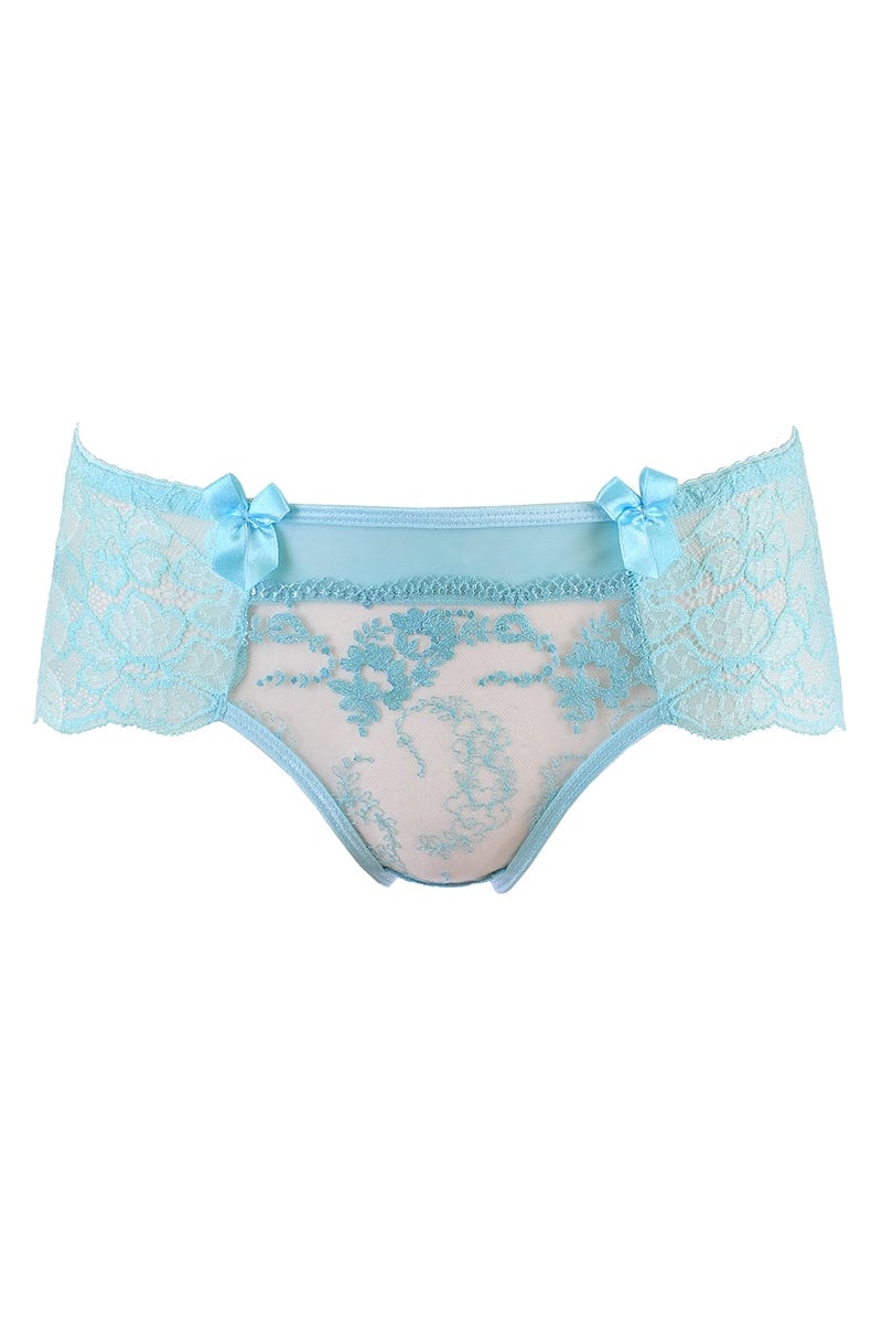 Culotte en dentelle brodée bleu V-10133 - Axami