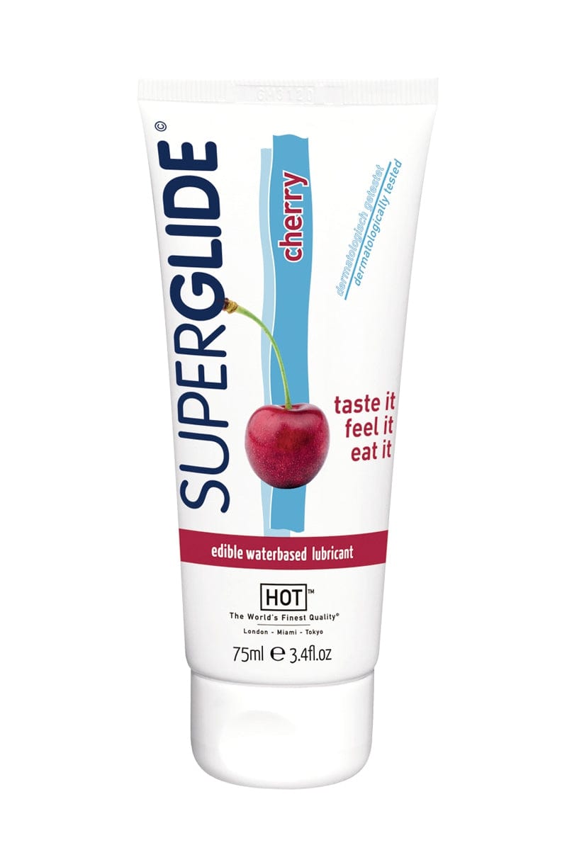 Gel lubrifiant comestible fellation arôme cerise SuperGlide 75ml - HOT