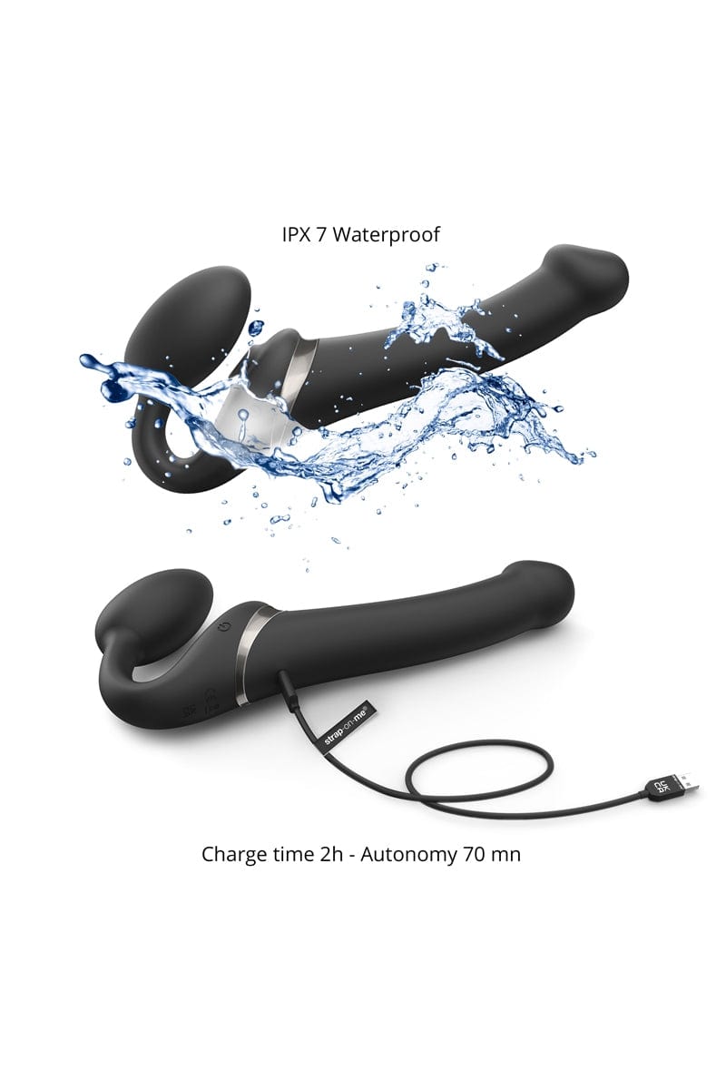 Gode ceinture anatomique Multi Orgasm noir L - Strap-on-me