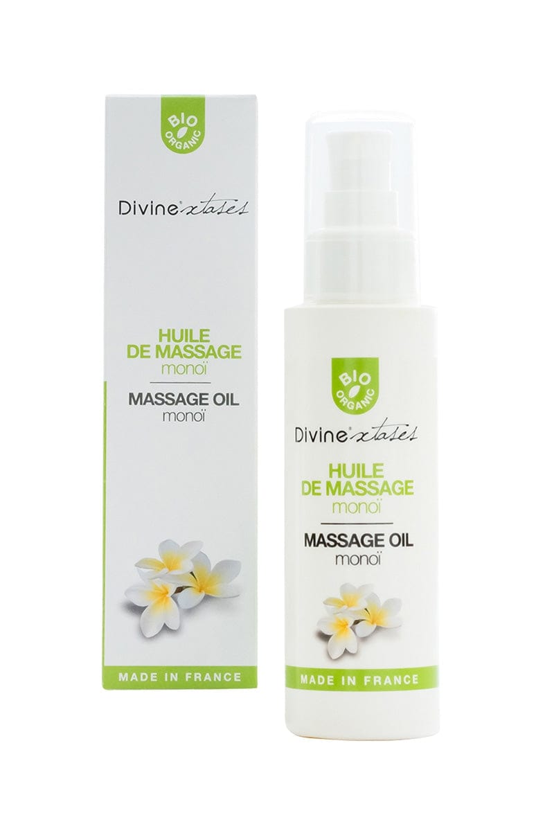 Huile de massage érotique intachable BIO au monoï sensuelle - Divinextases