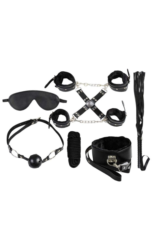 Kit 8 accessoires BDSM noir - Secret Play