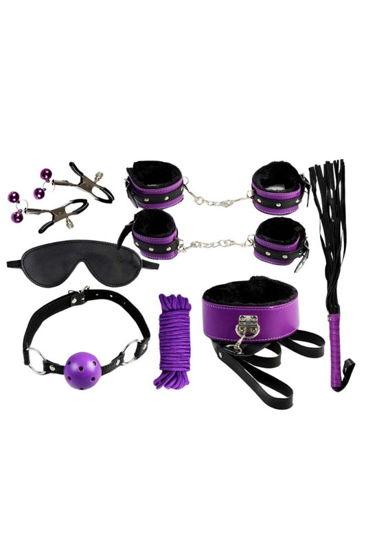 Kit 8 accessoires BDSM violet - Secret Play