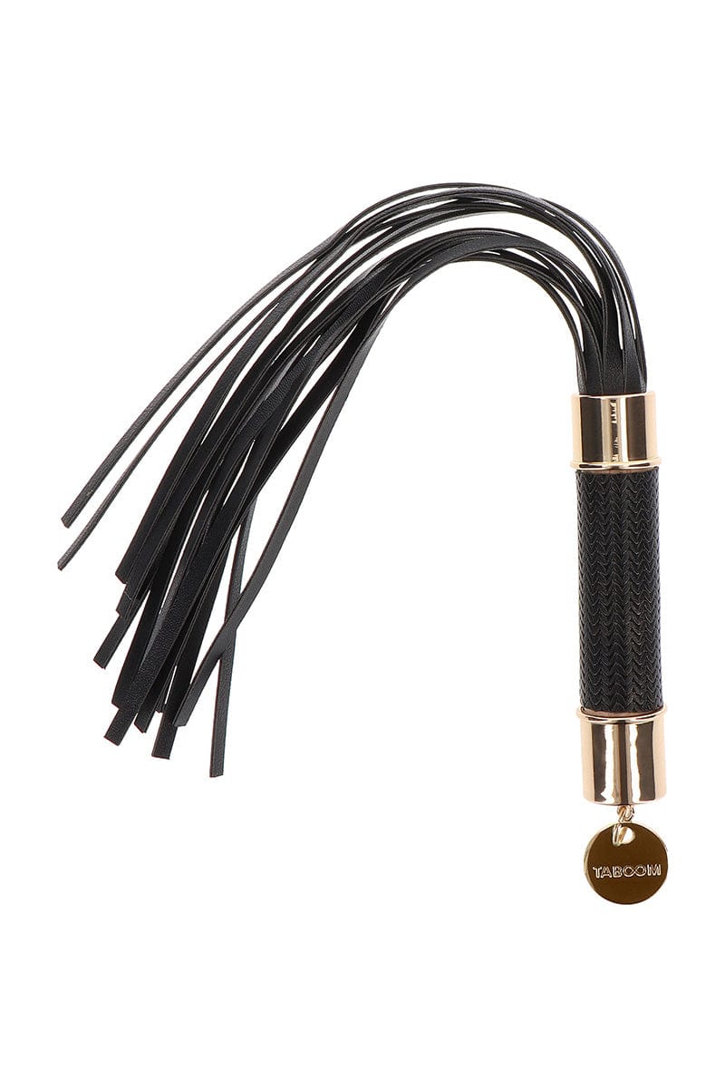 Martinet BDSM faux cuir noir 33 cm Statement Flogger - Taboom
