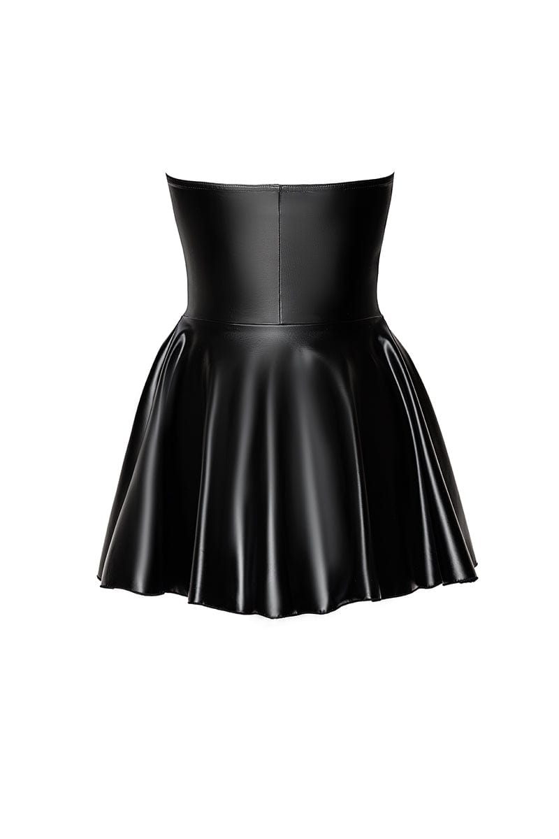 Mini robe bustier Dreamer F308 en wetlook noir - Noir Handmade