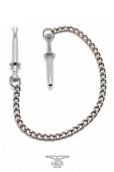 Pinces à seins type griffes 8cm + chaine 30cm accessoire BDSM - Mister B