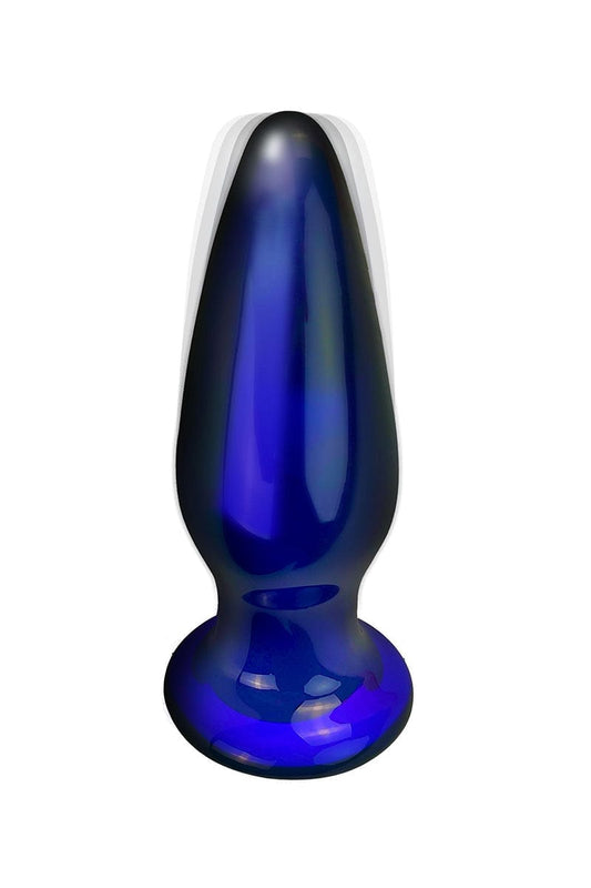 Plug anal vibrant en verre The Shining bleu - ToyJoy