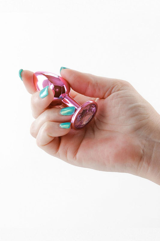 Plug bijou aluminium chromé rose S - NS Novelties