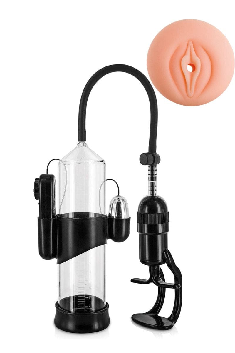 Pompe à pénis haute stimulation avec joint vagin - Blue Junker