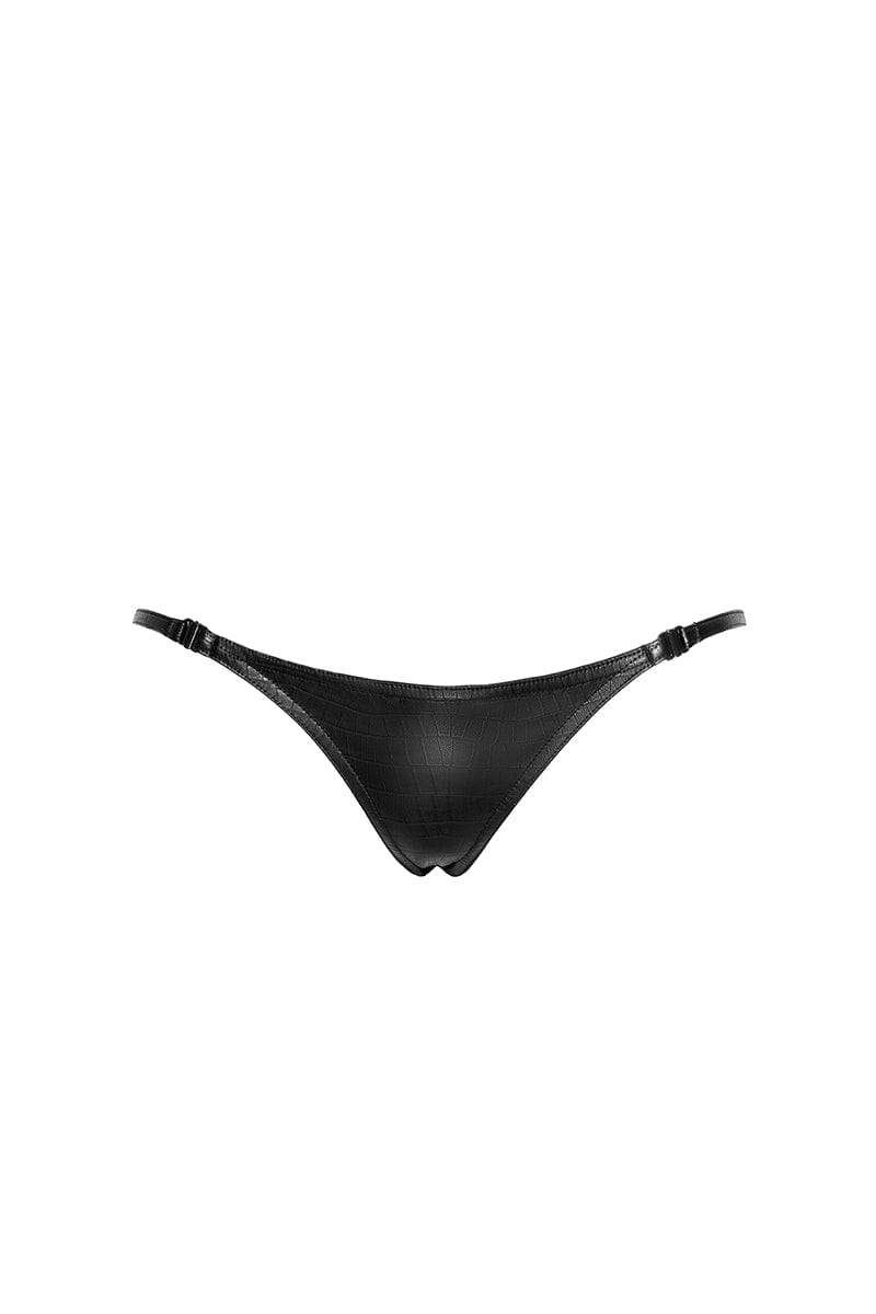 String stripper P012 wetlook effet croco - Noir Handmade