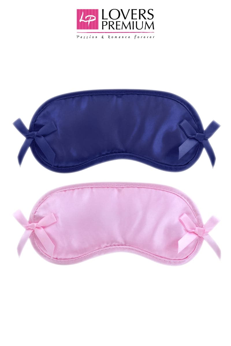 2 Bandeaux fetish coquin rose et noir pour couple BDSM - Lovers Premium