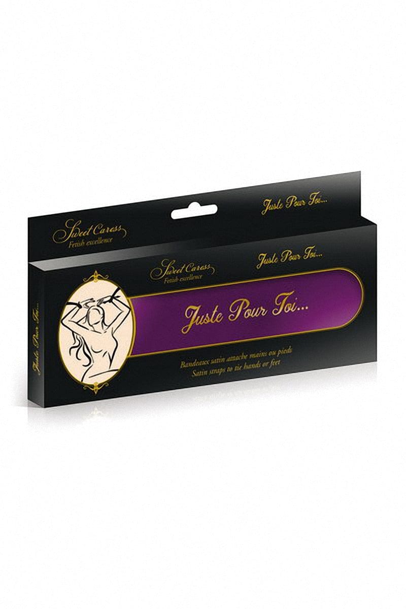 2 liens BDSM satin pourpre jeux d’attaches couple SM - Sweet Caress