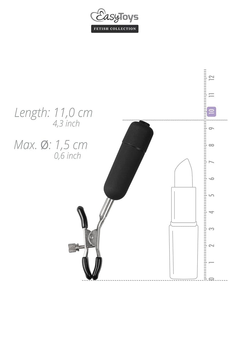 2 pinces à tétons vibrantes en métal et pvc 10 vitesses accessoire sm - Easytoys