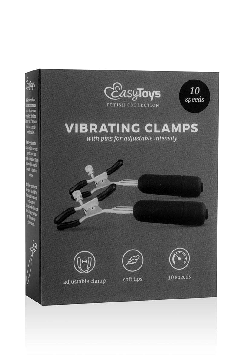 2 pinces à tétons vibrantes en métal et pvc 10 vitesses accessoire sm - Easytoys