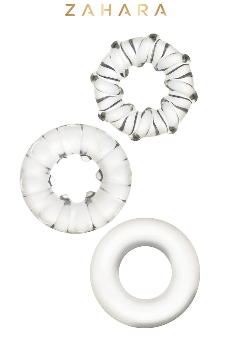3 anneaux de pénis extensible pour érection masculine 4cm - Zahara