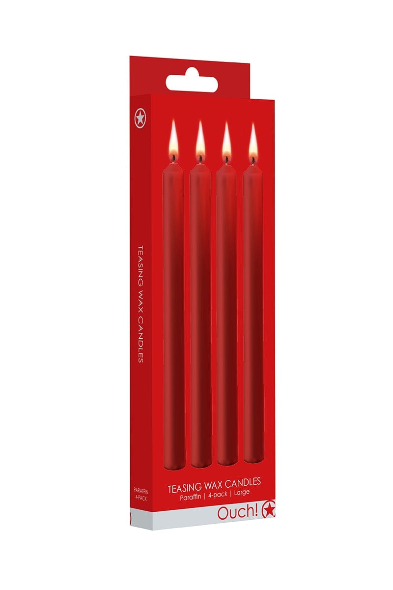4 bougies bdsm basse températures rouge Large pour jeux SM - Ouch!