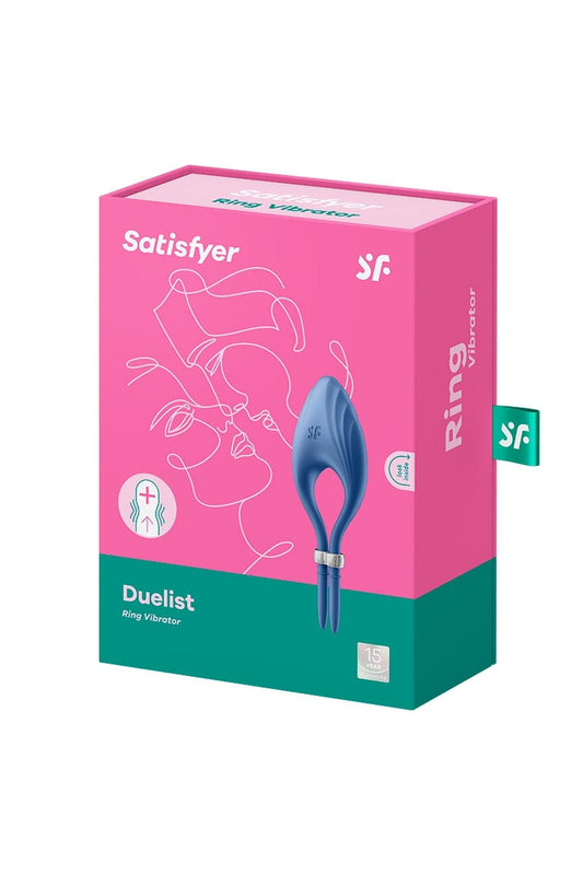 Anneau à pénis vibrant stimulation sanguine Duelist bleu - Satisfyer