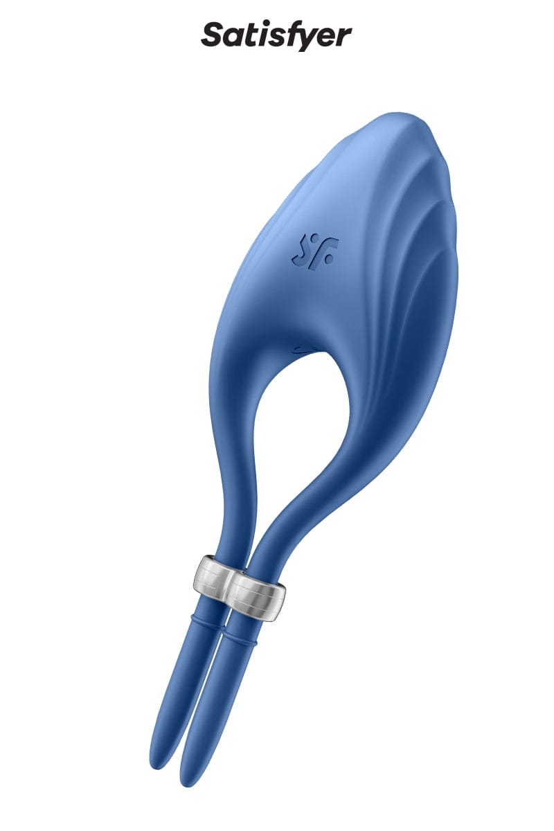 Anneau à pénis vibrant stimulation sanguine Duelist bleu - Satisfyer