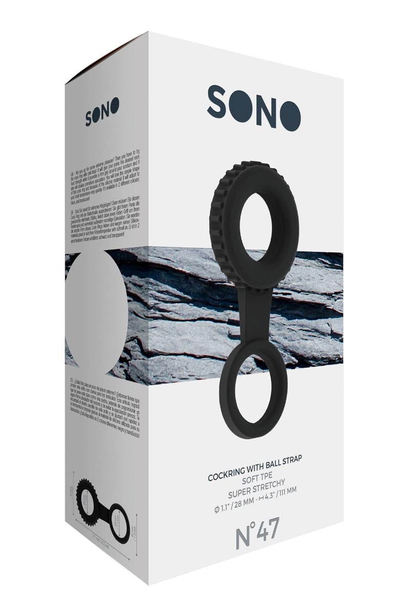 Anneau pénien avec ball strap intégrée en TPE souple et doux 47 - Sono
