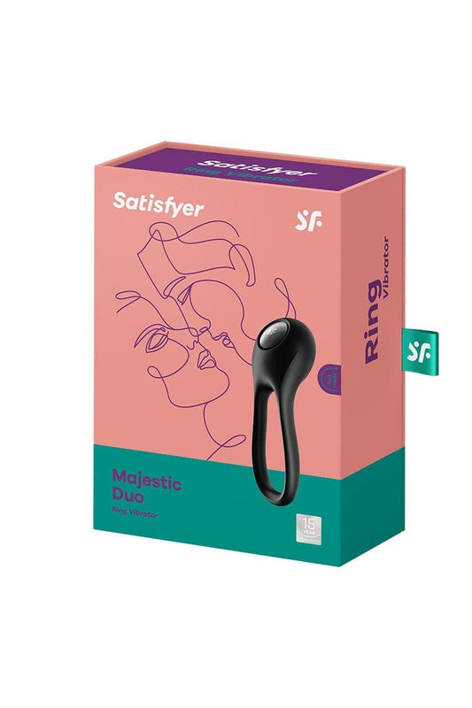 Anneau vibrant pénis et testicules Majestic Duo pour couple - Satisfyer