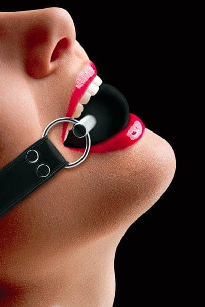 Bâillon avec balle en caoutchouc noir Solid Ball Gag SM - Ouch!