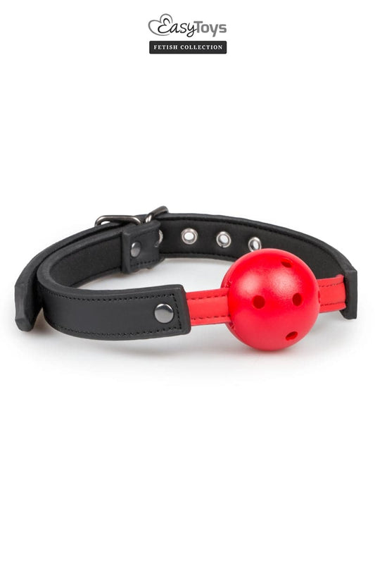 Baillon avec balle pvc rouge 4,5 cm bdsm - EasyToys Fetish Collection