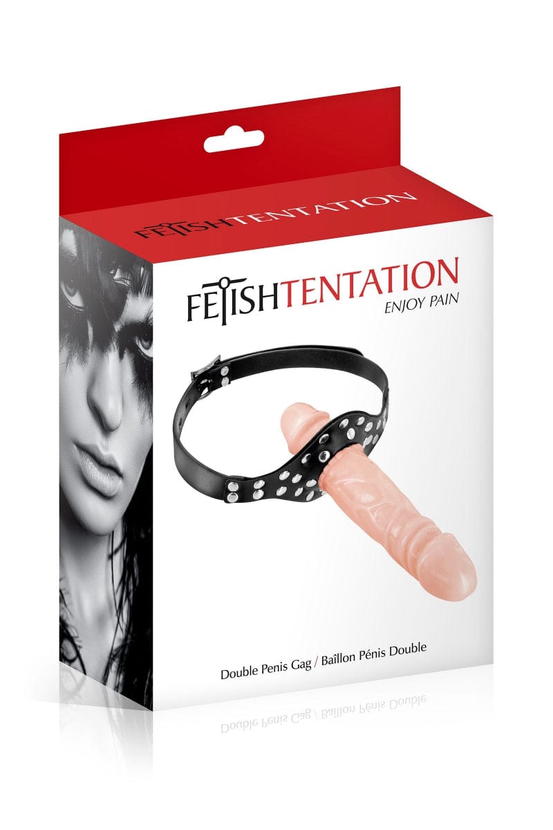 Baillon double gode interne et externe 5 cm et 13 cm - Fetish Tentation