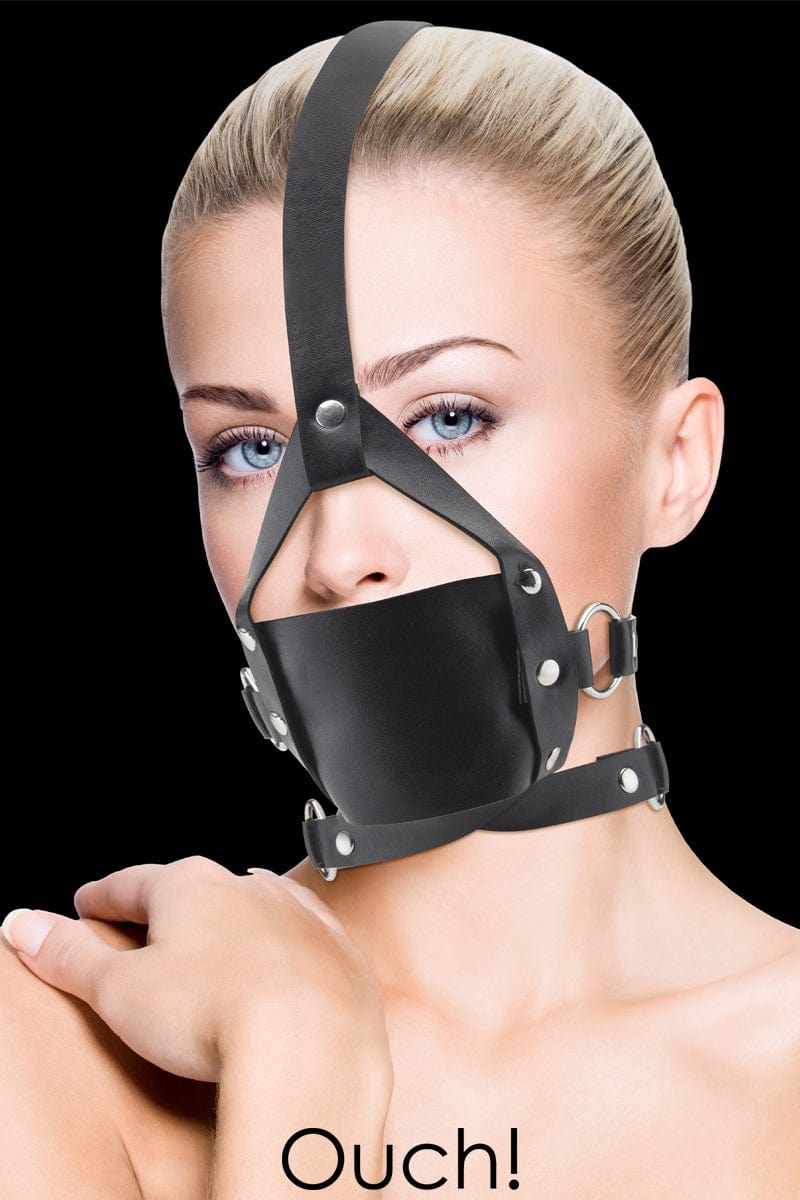 Baillon en cuir tour de tête réglableLeather Mouth Gag - Ouch!