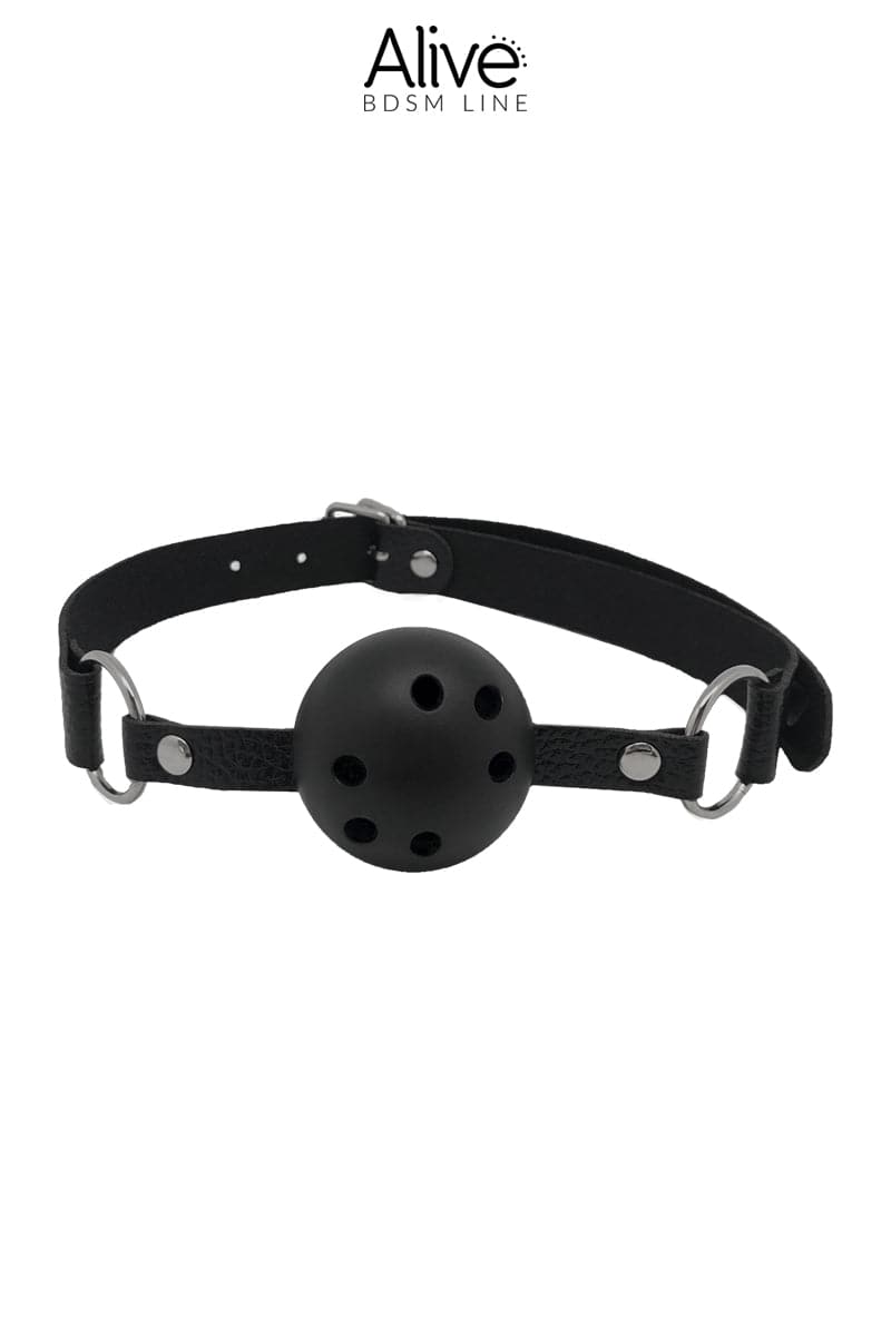 Baillon noir métal 4,5 cm tête réglable jeu bdsm - Alive