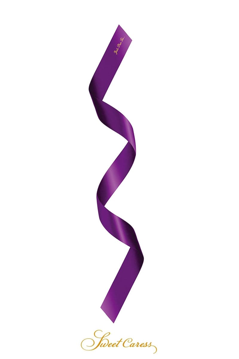 Bandeau BDSM isolation sensorielle satin pourpre 120cm - Sweet Caress