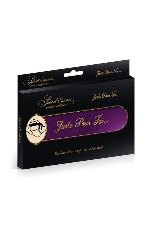 Bandeau BDSM isolation sensorielle satin pourpre 120cm - Sweet Caress