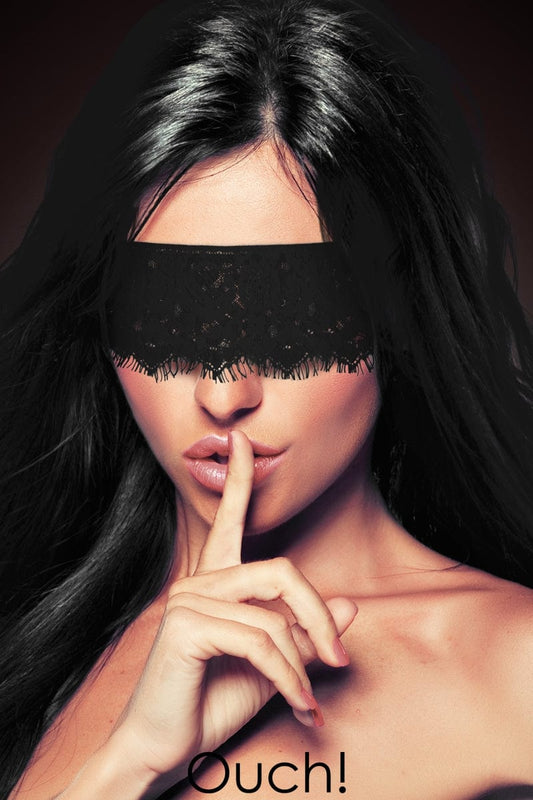 Bandeau en dentelle noir érotique Mystere Lace Mask 105 x 17cm - Ouch!