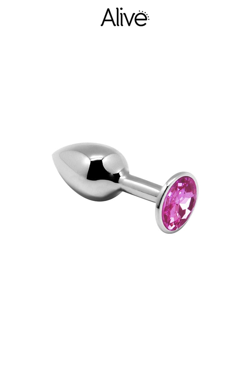 Bijou rosebud en métal pour plaisir anal rose S 6cm insérable - Alive