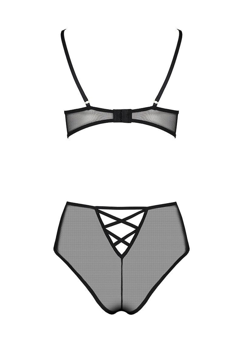 Bikini ensemble 2 pièces seins nus et culotte sexy noir Lovelia - Passion