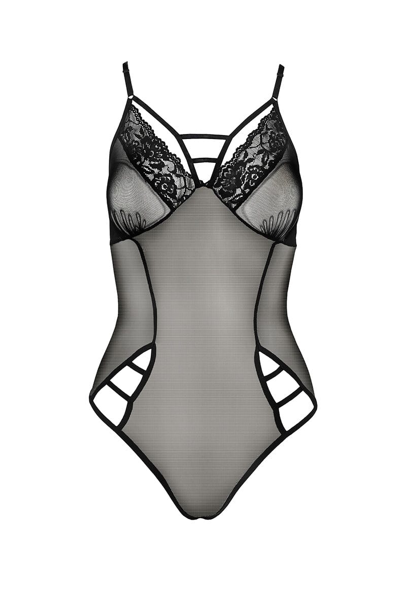 Body sexy en tulle et dentelle transparente Melania taille S à 3XL - Passion