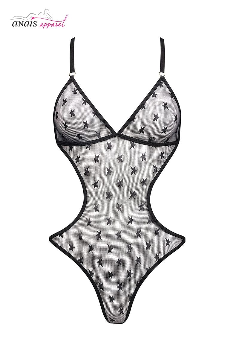 Body string fantaisie à lanières en résille motif étoilé Stevie - Anaïs Lingerie