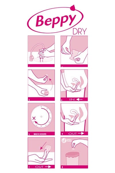 Boite 8 tampons hygiéniques en mousse jetable 8h de protection DRY - Beppy