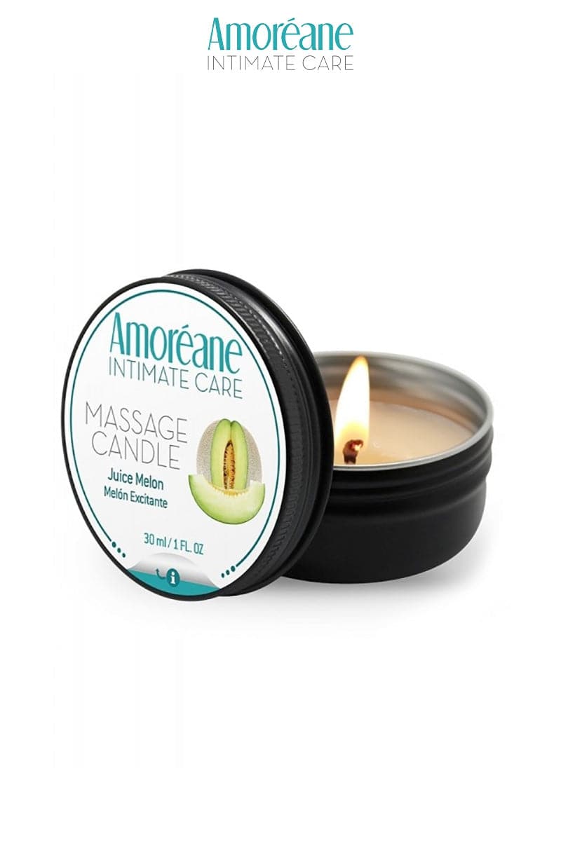 Bougie de massage sensuelle pour couple érotique melon 30ml - Amoreane
