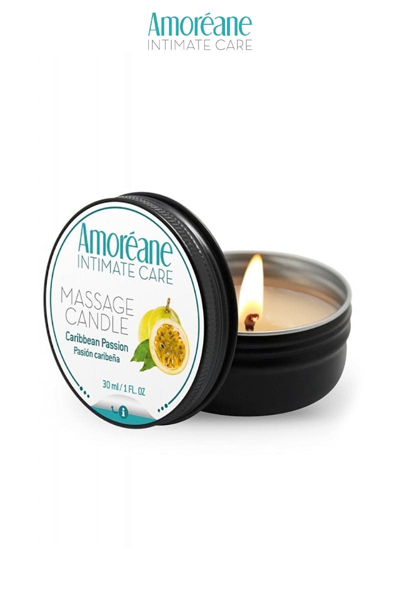 Bougie pour massage érotique en couple Caribbean Passion texture douce 30ml - Amoreane