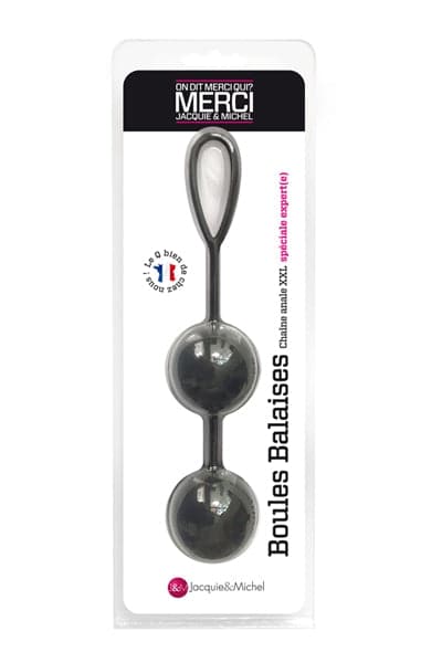 Boules anales silicone 12x4,5cm amateur chaine anale 2 boules - Jacquie et Michel