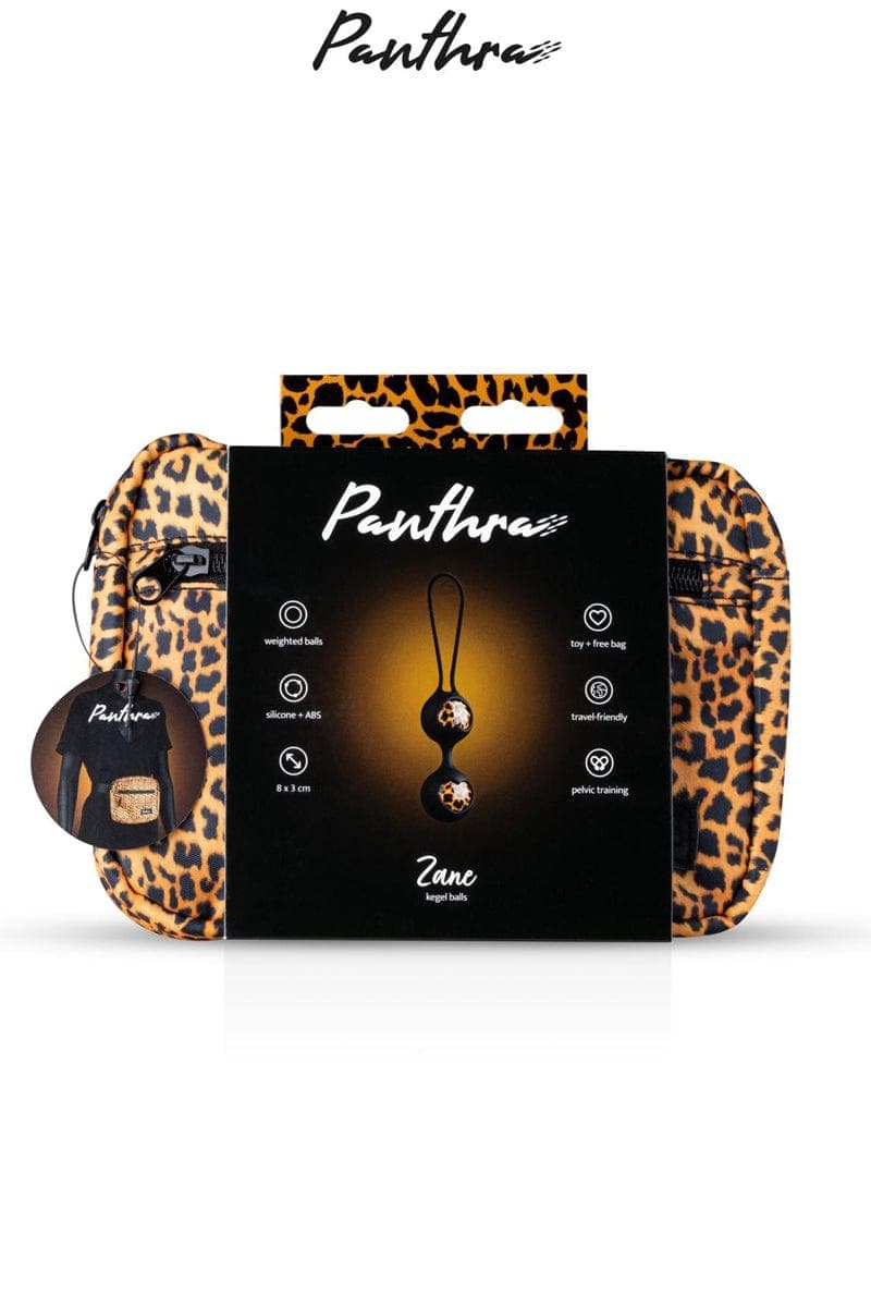 Boules de geisha en silicone panthère 3cm + trousse Zane - Panthra