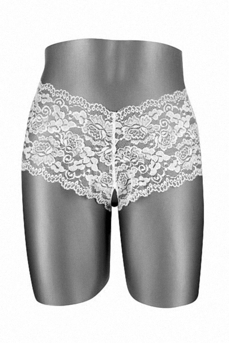 Boxer pour femme ouvert à l'entrejambe en dentelle Julia - Fashion Secret TU / blanc