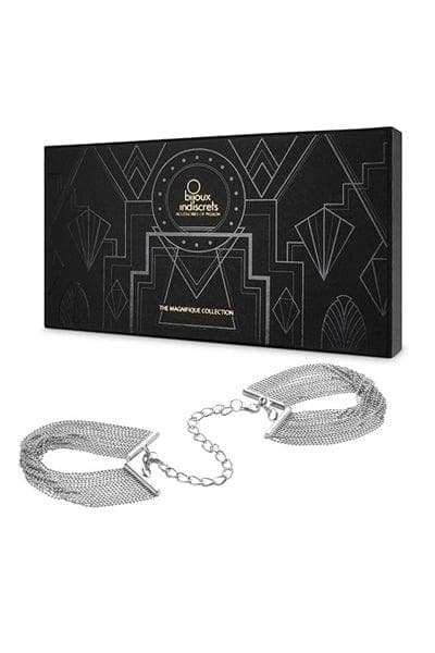 Bracelet érotique menottes de mailles métalliques argentées - Bijoux Indiscrets