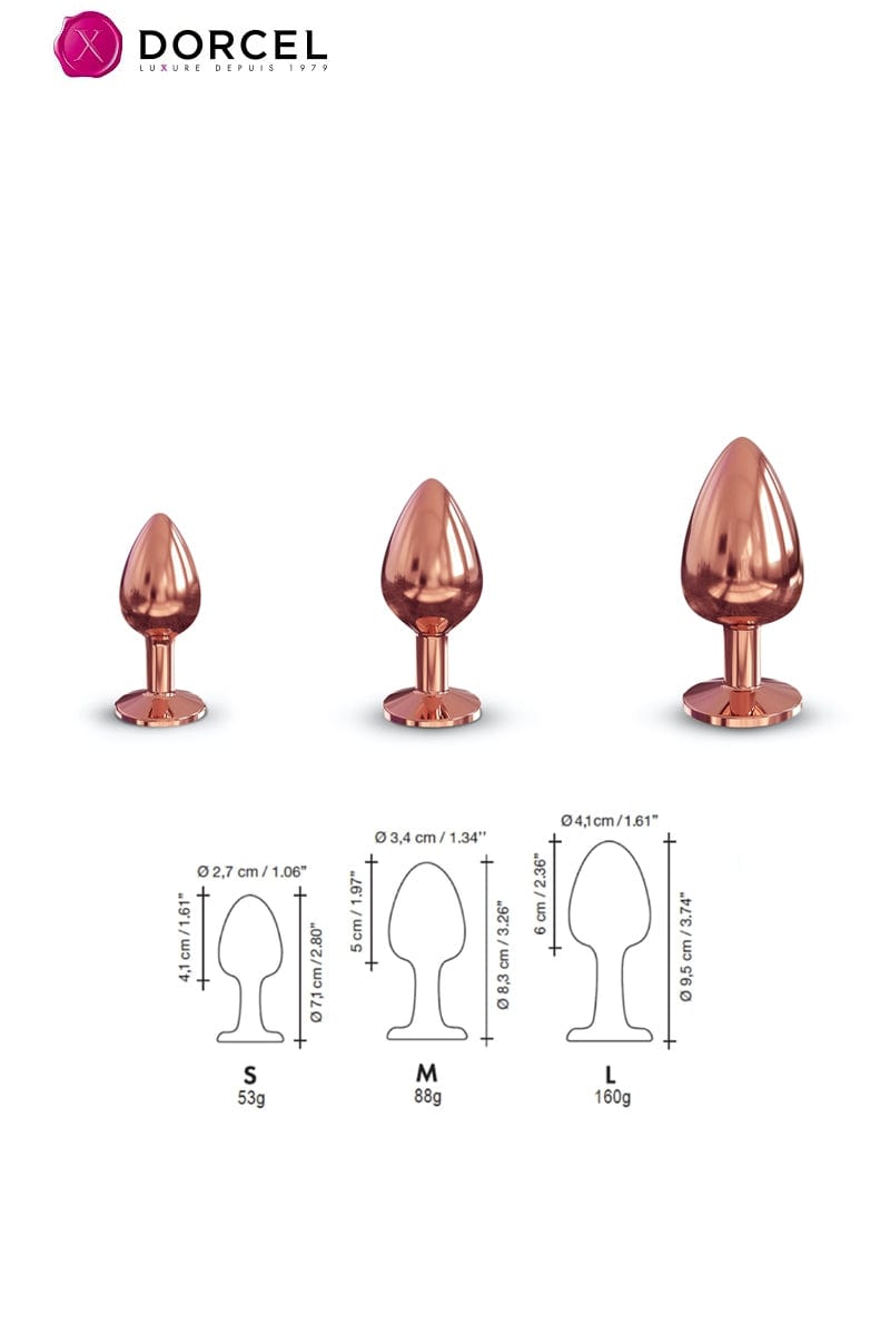 Butt Diamond Plug taille L en aluminium 9,5g + pochette fournie - Dorcel