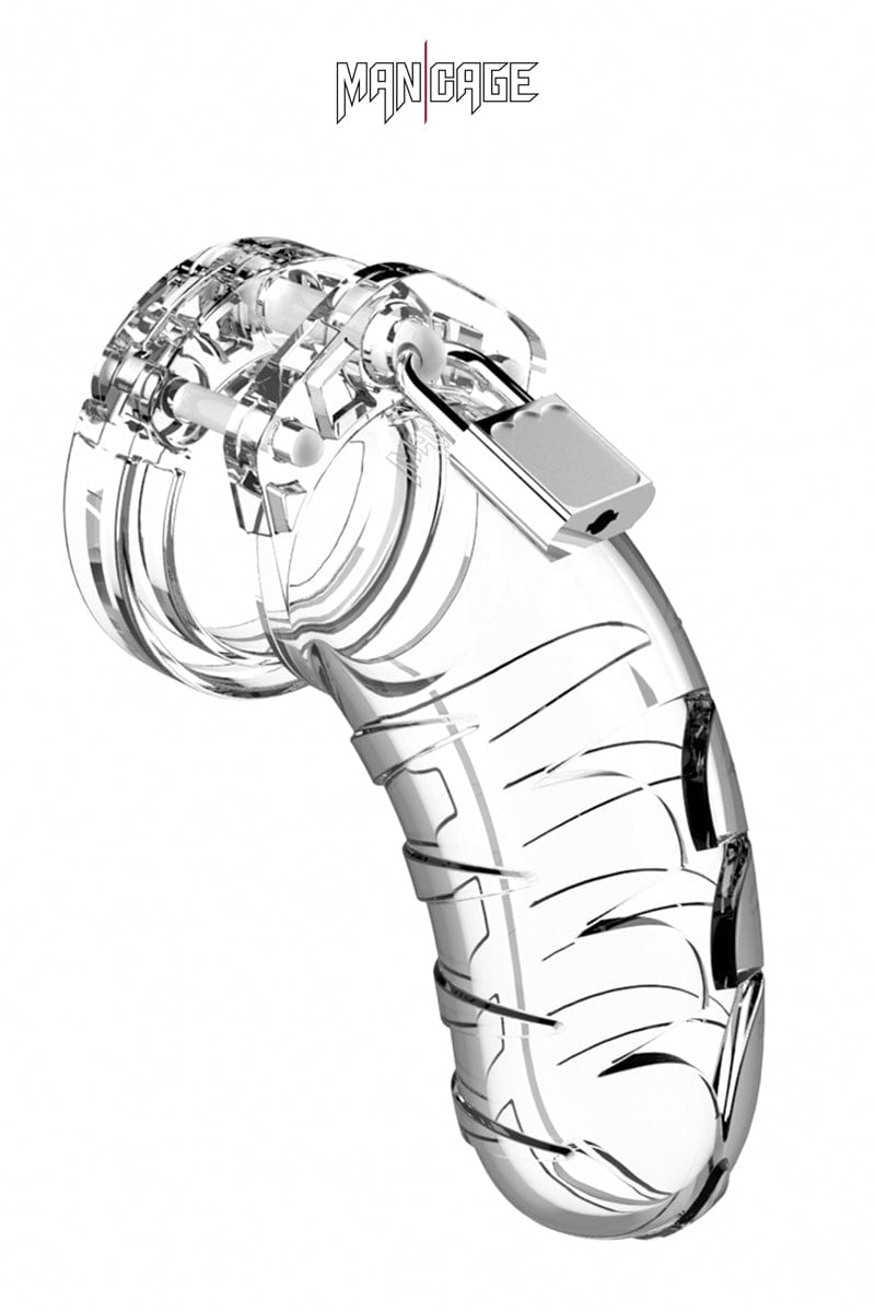 Cage de chasteté en polycarbonate ajustable et étanche 11,5cm 04 - ManCage