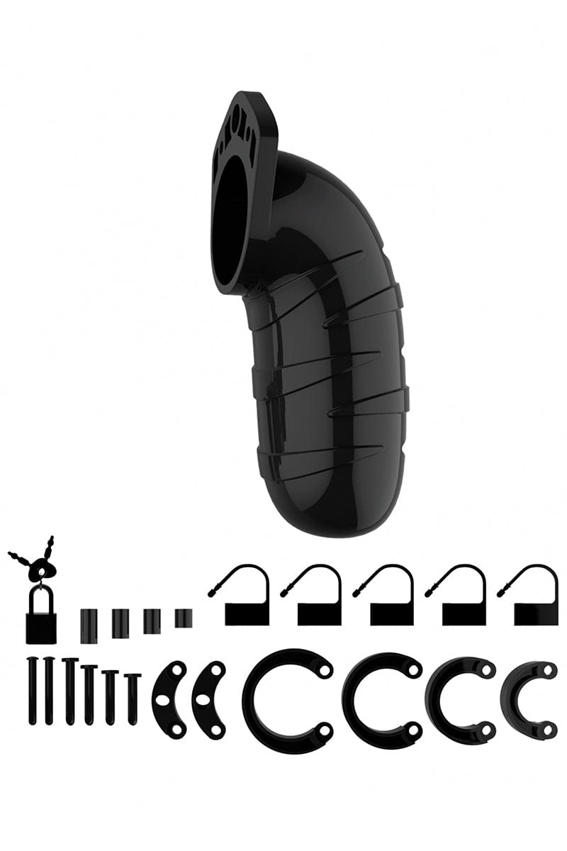Cage de chasteté Mancage 05 noir soumission homme + 6 cadenas - ManCage