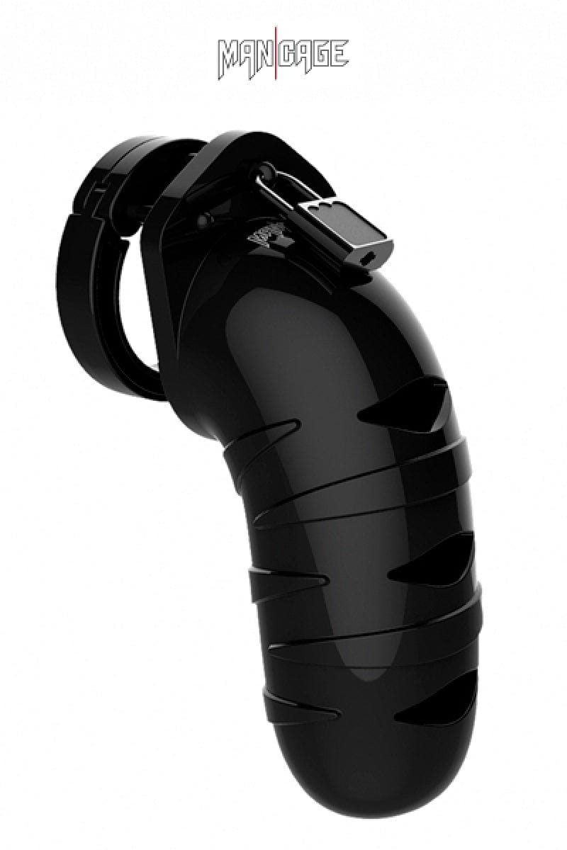 Cage de chasteté Mancage 05 noir soumission homme + 6 cadenas - ManCage
