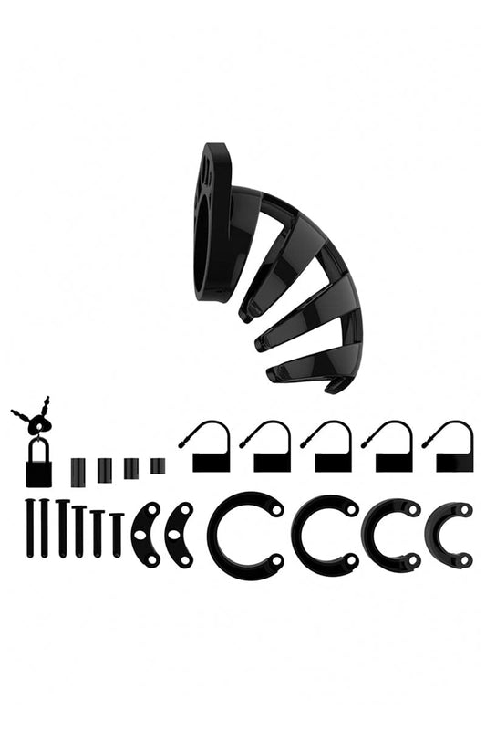 Cage de chasteté pour homme 9cm 02 noir + 6 cadenas - ManCage