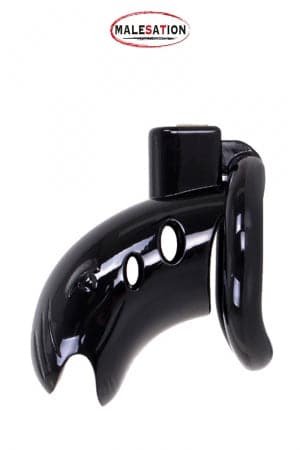 Cage de chasteté pour homme en ABS noir 6,5cm + cadenas - Malesation